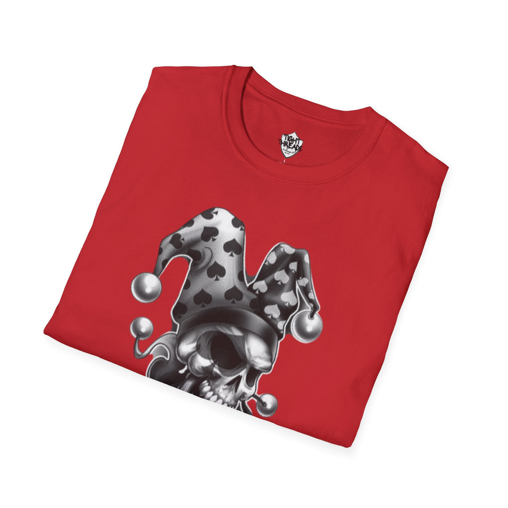 Skull Jester Tee - Unisex Softstyle T-Shirt, Halloween Costume Tee, Graphic Tee, Funny Shirt, Unique Gift for Him/Her
