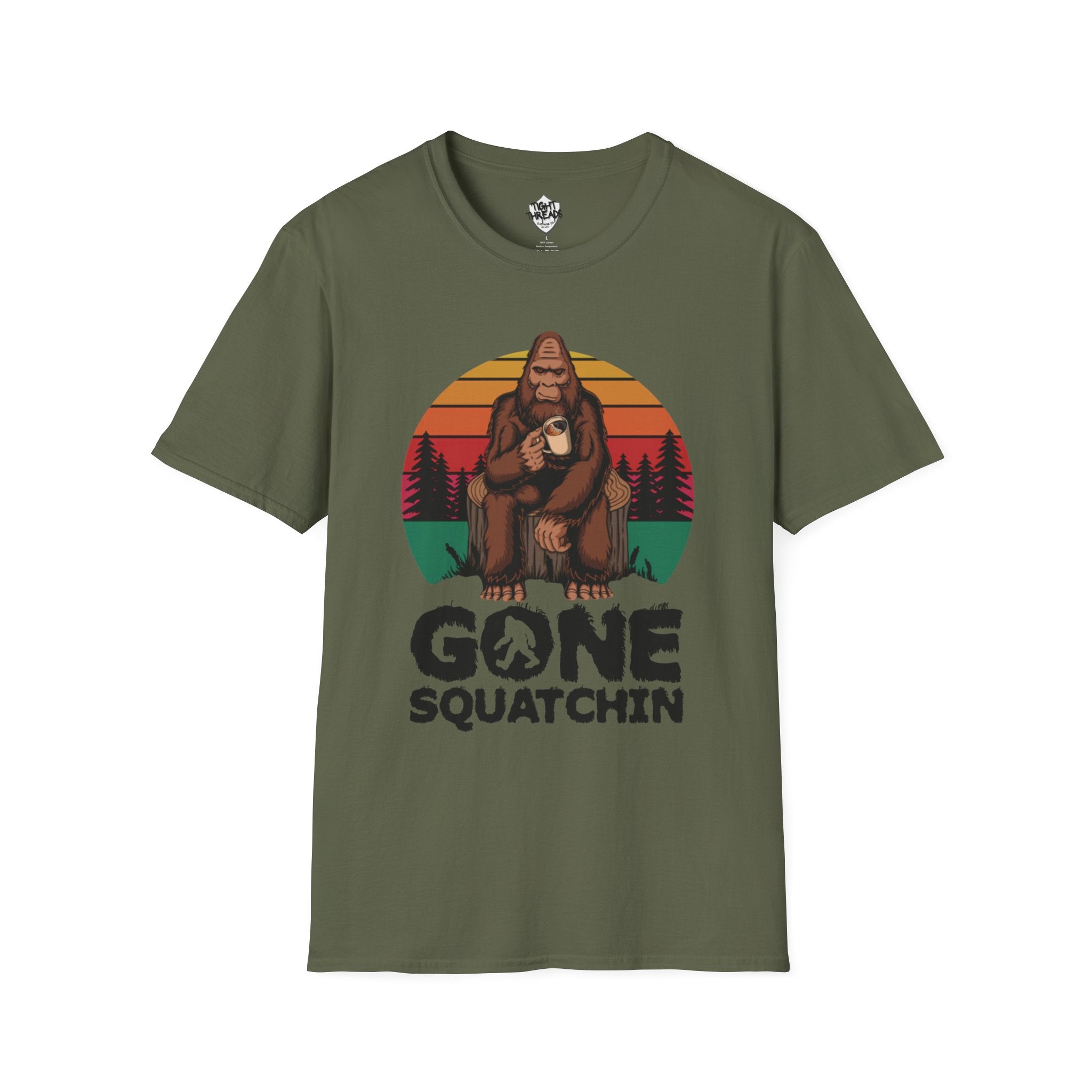 Gone Squatchin Sasquatch T-Shirt | Bigfoot Camping Graphic Tee