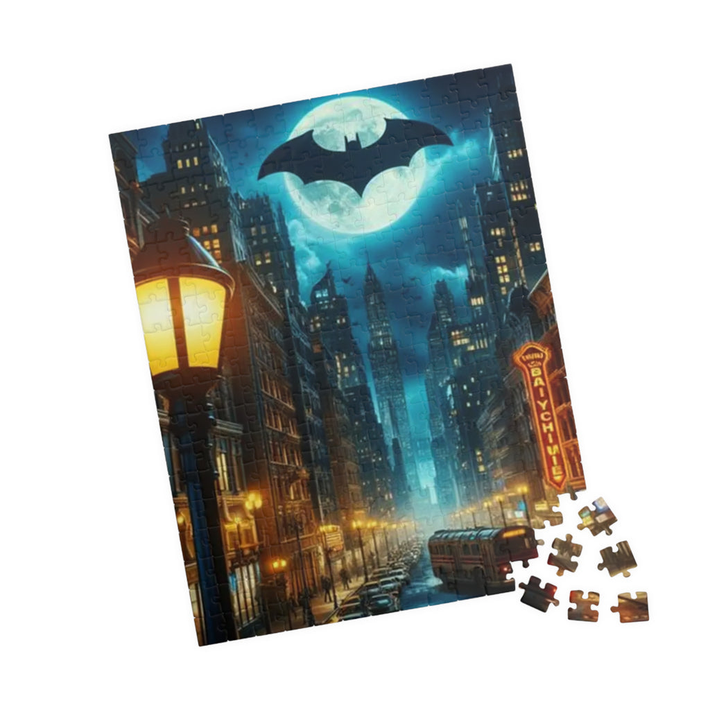 Gotham Night Skyline Batman signal Puzzle