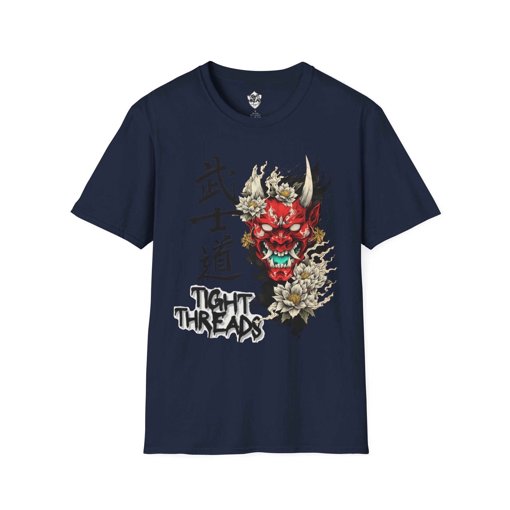 Oni Samurai Bushido Graphic Tee, Unisex Softstyle T-Shirt, Streetwear Style Urban Outfit