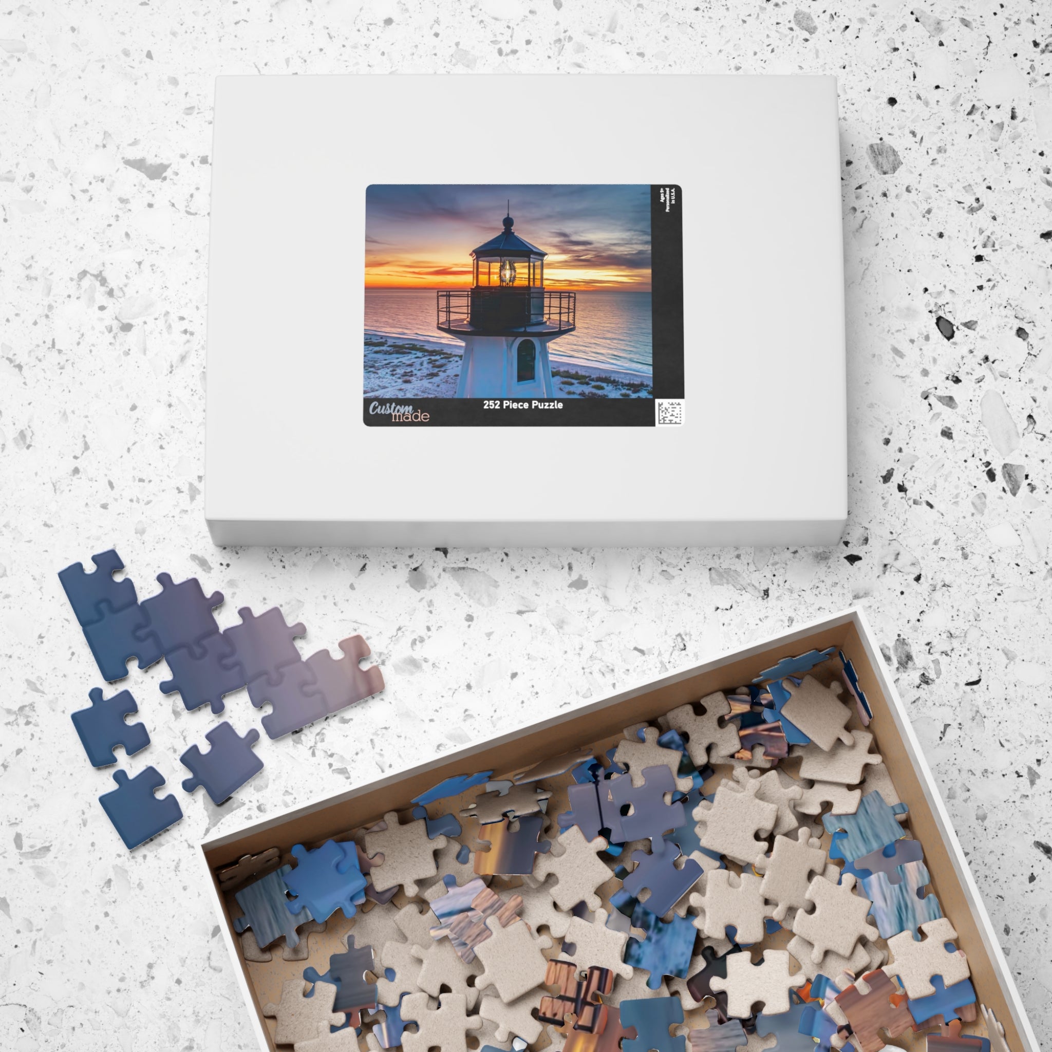 Lighthouse Sunset Puzzle 110, 252, 520, 1014 Piece | Scenic Coastal Jigsaw