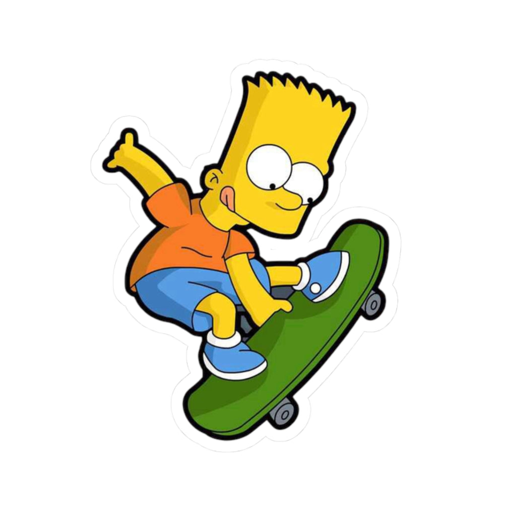 Bart Simpson Skateboarding Sticker | Kiss-Cut Sticker