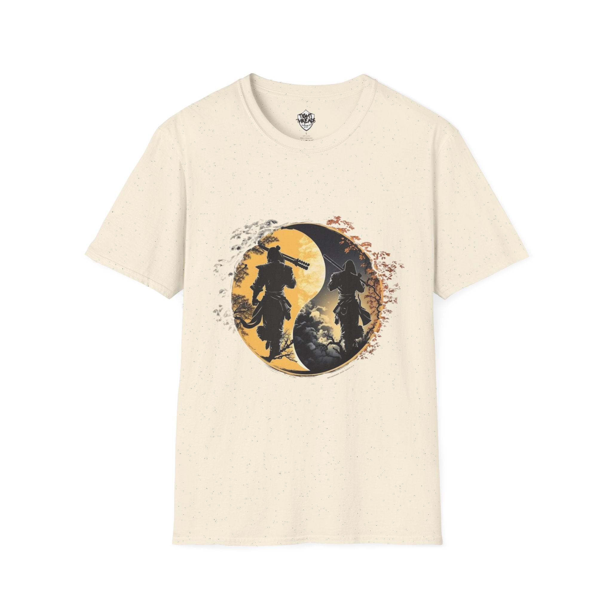 Yin Yang Samurai unisex style T-Shirt, Men and Women T-Shirt, durable and smooth fabric, casual wear.