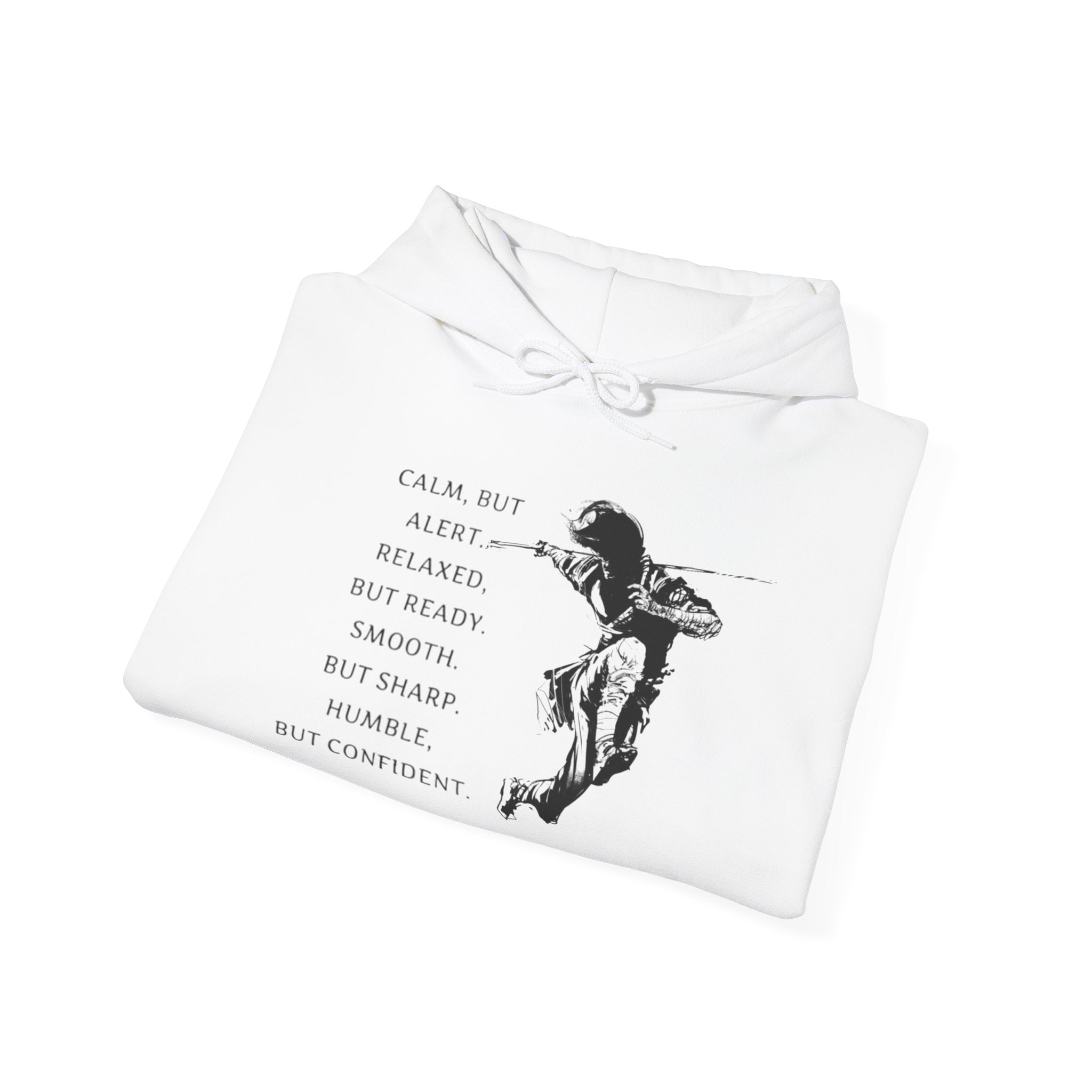 Calm Yet Confident Hoodie, Inspirational Sweatshirt for Mindfulness, Gift for Creatives, Cozy Layer for Every Occasion