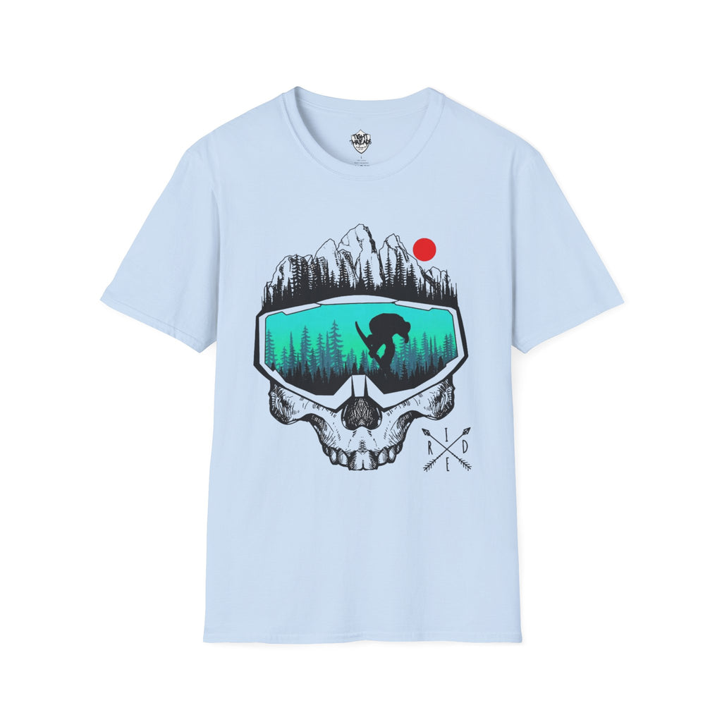 Snowboard Skull T-Shirt - Cool Adventure Graphic Tee for Outdoor Enthusiasts, Summer Festivals, Gift for Him/Her, Casual Wear, Nature tee