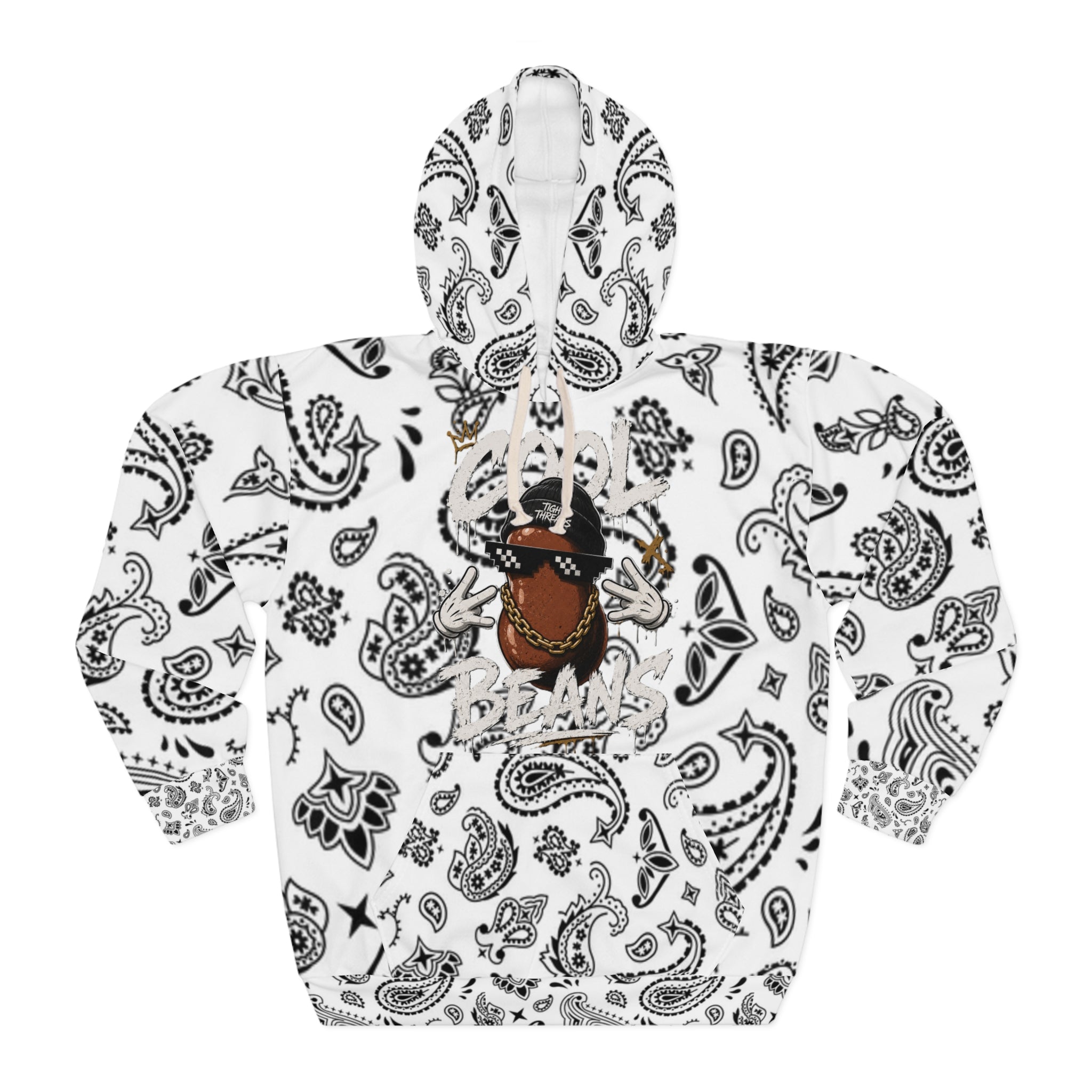 Cool Beans Bandana Paisley Pattern Hoodie | Cool Beans Bean, Tight Threads Beanie, Dope Graphic