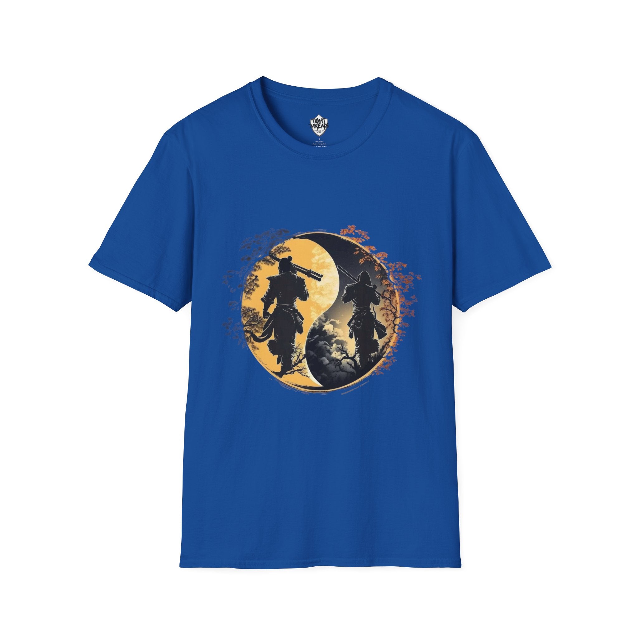 Yin Yang Samurai unisex style T-Shirt, Men and Women T-Shirt, durable and smooth fabric, casual wear.