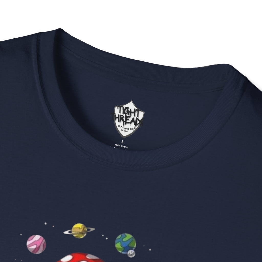 Mushroom Meditation Tee | Unisex Softstyle T-Shirt, Trendy Graphic Tee, Casual Wear, Nature Lover Gift, Relaxation Shirt, Festival Apparel
