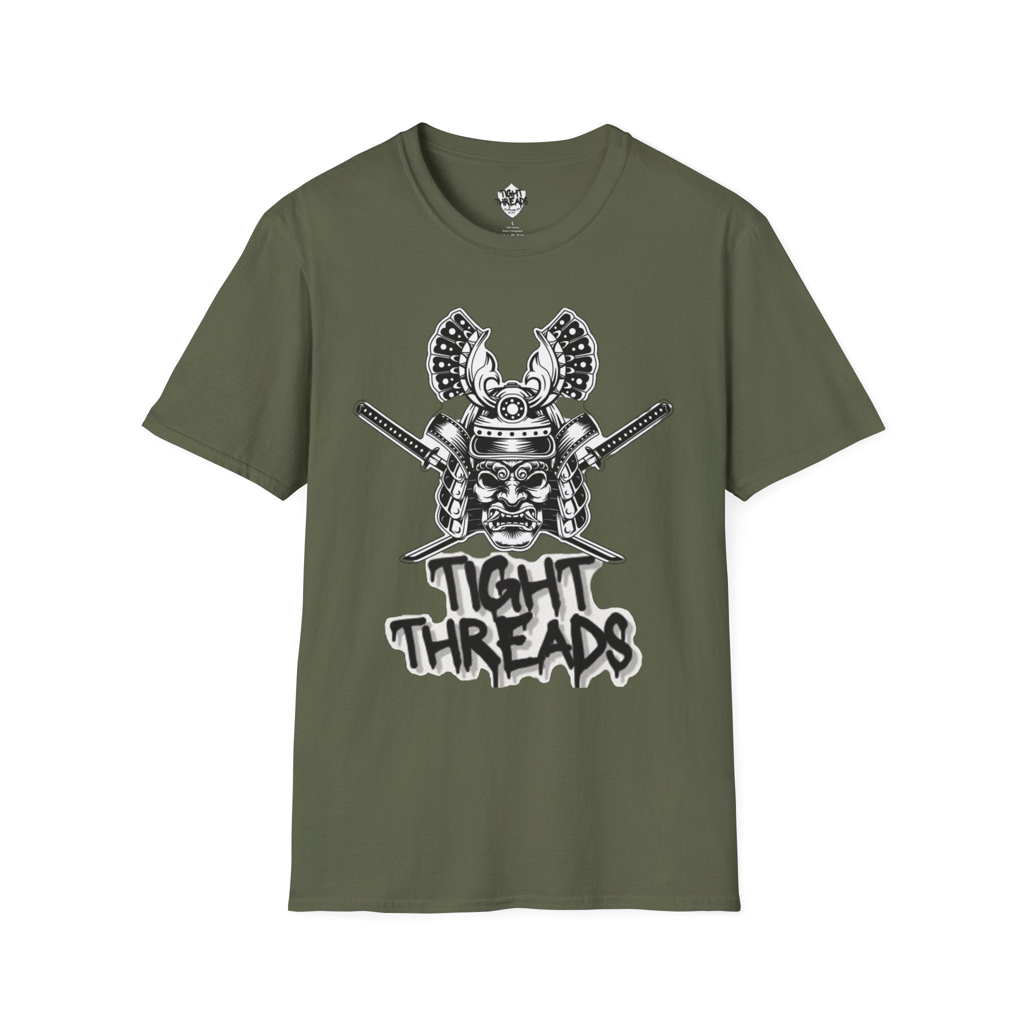 Samurai Skull Graphic T-Shirt, Unisex Softstyle Tee, Edgy Streetwear, Perfect for Anime Fans, Casual Wear, Birthday Gift