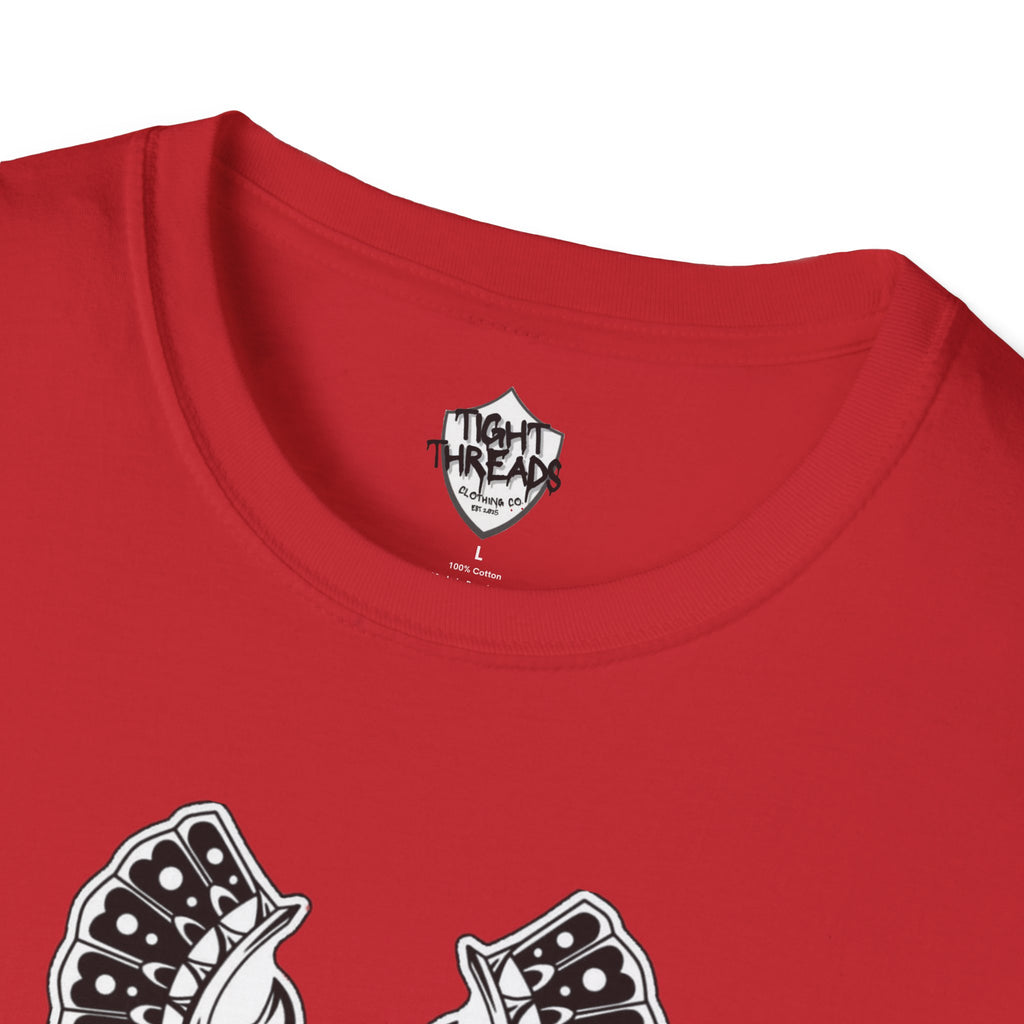 Samurai Skull Graphic T-Shirt, Unisex Softstyle Tee, Edgy Streetwear, Perfect for Anime Fans, Casual Wear, Birthday Gift