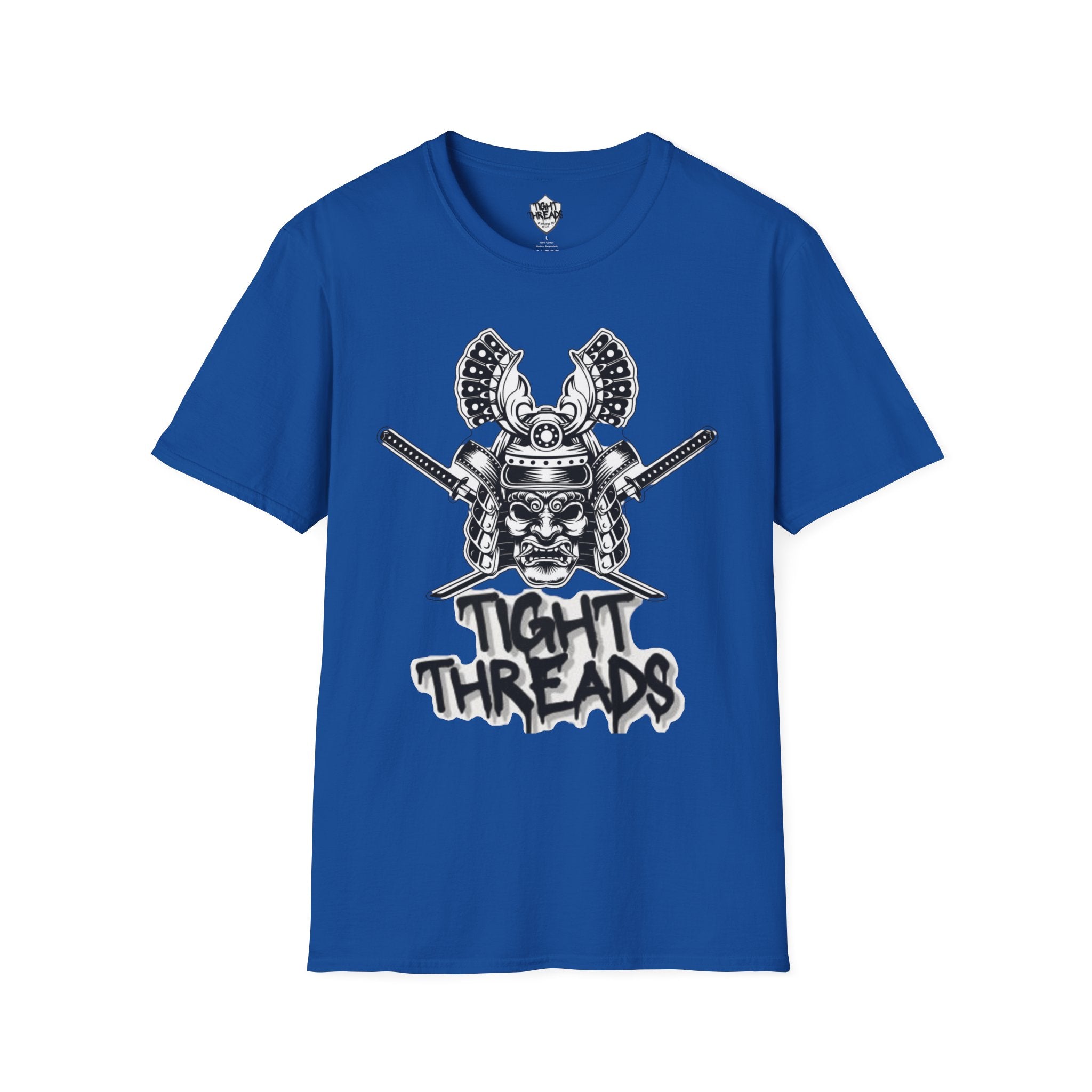 Samurai Skull Graphic T-Shirt, Unisex Softstyle Tee, Edgy Streetwear, Perfect for Anime Fans, Casual Wear, Birthday Gift