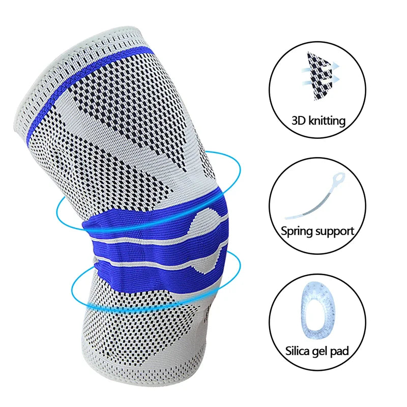 Knee Brace Silicone Sleeve Knee Pads Arthritis Knee Wraps Protector For Joints Support Meniscus Compression Protection Sport