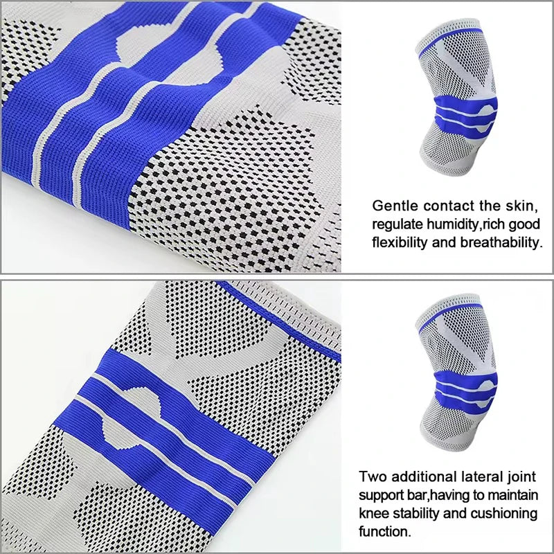Knee Brace Silicone Sleeve Knee Pads Arthritis Knee Wraps Protector For Joints Support Meniscus Compression Protection Sport