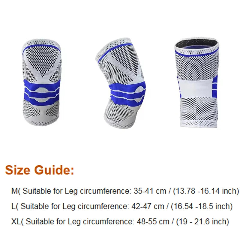 Knee Brace Silicone Sleeve Knee Pads Arthritis Knee Wraps Protector For Joints Support Meniscus Compression Protection Sport